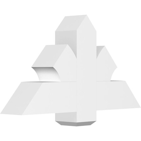 Ekena Millwork Redmond Architectural Grade PVC Gable Bracket, 36"W x 19 1/2"H x 6"D x 6"F, 13/12 Pitch GBP036X20X0606RED00